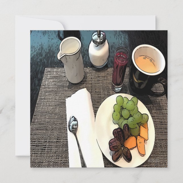 Tarjeta Pequeña Fruta y café (Anverso)