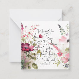 Tarjeta Pequeña Fruto del Espíritu floral rosa