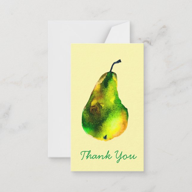 Tarjeta Pequeña Fruto verde acuarela (Anverso)