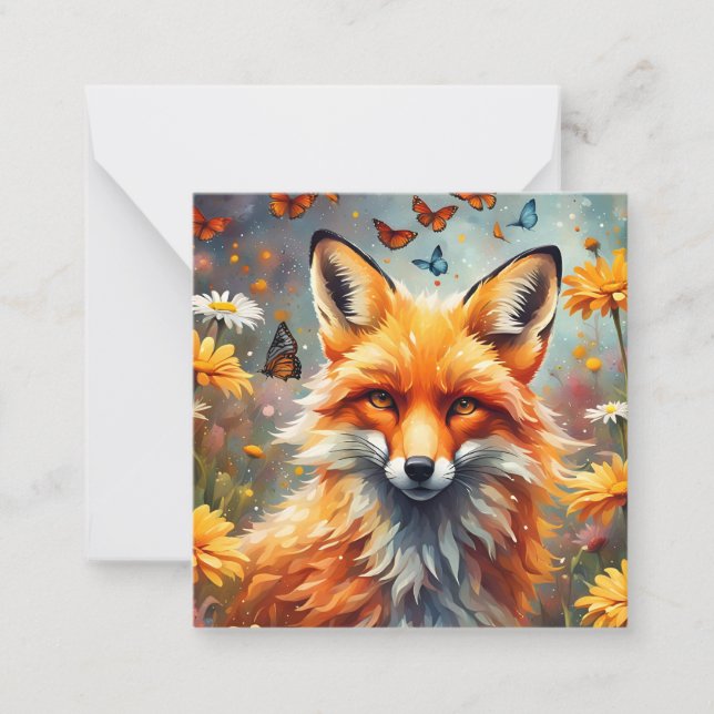 Tarjeta Pequeña Fuchs auf der Wiese (Anverso)