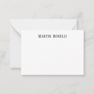 Tarjeta Pequeña Fuente Serif Blanca y Negra Profesional Moderna