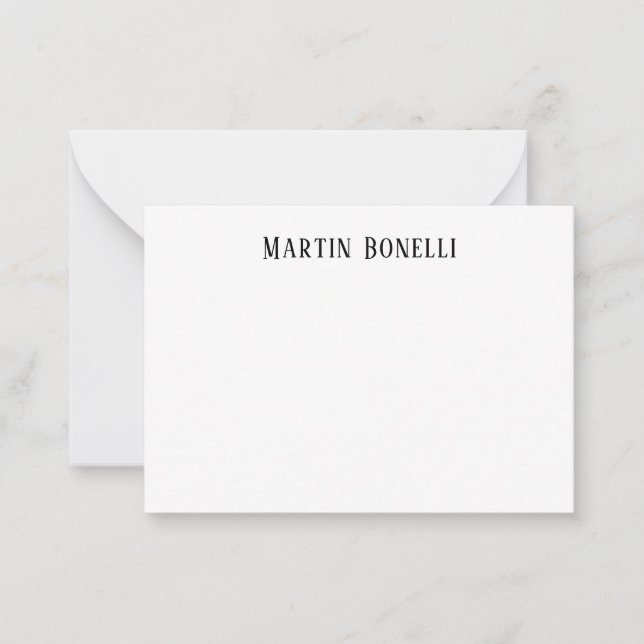 Tarjeta Pequeña Fuente Serif Blanca y Negra Profesional Moderna (Anverso)