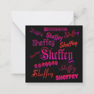 Tarjeta Pequeña Fuentes Sheffey - rosa y rojo
