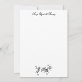 Tarjeta Pequeña Fuentes y árboles fantásticos de época Toile-B & W