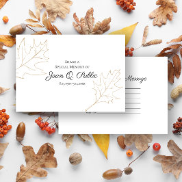 Tarjeta Pequeña Fugas de roble otoñal comparten funeral de memoria