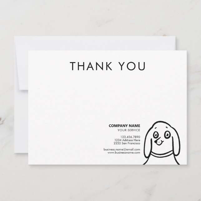 Tarjeta Pequeña Fun Dog Pet Care Service Gracias Por Negocios (Anverso)