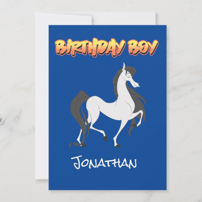 Tarjeta Pequeña Fun Horse Birthday Party (Anverso)