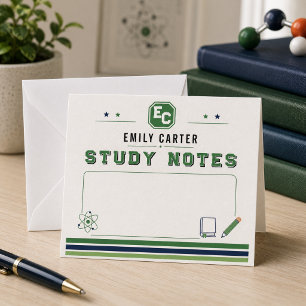 Tarjeta Pequeña Funda personalizada de ciencia escolar verde marin
