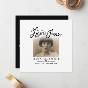 Tarjeta Pequeña Funeral en nuestros corazones ella se ha ido poema
