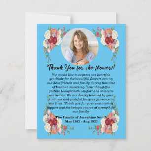 Tarjeta Pequeña Funeral Gracias Por Flores Después De La Muerte