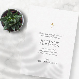 Tarjeta Pequeña Funeral Memorial Descanso En Paz Moderna Cruz Simp