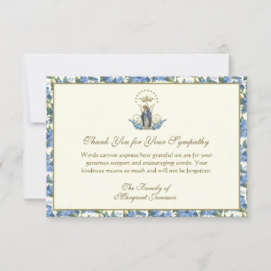 Tarjeta Pequeña Funeral Religioso Gracias Apreciación Católica