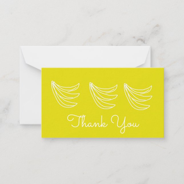 Tarjeta Pequeña Funky amarillo feliz banana (Anverso)