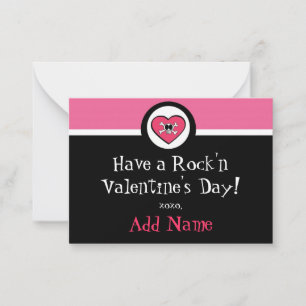 Tarjeta Pequeña Funky Valentine Chica de Rock'n Roll