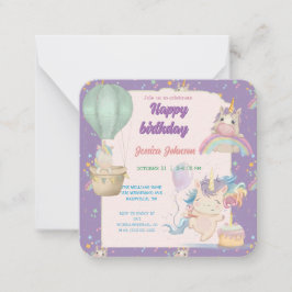 Tarjeta Pequeña Funny Birthday Unicorn