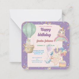 Tarjeta Pequeña Funny Birthday Unicorn