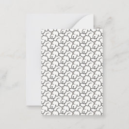 Tarjeta Pequeña Funny Cartoon Sitting Dogs