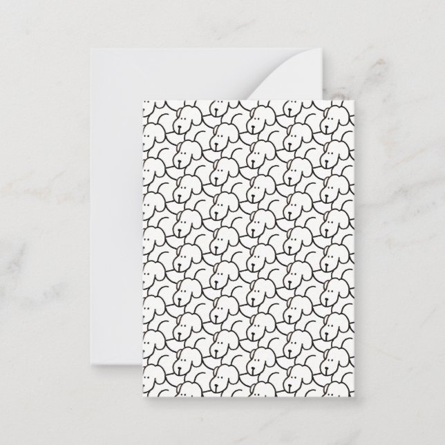 Tarjeta Pequeña Funny Cartoon Sitting Dogs (Anverso)