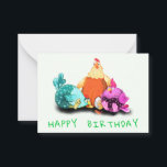 Tarjeta Pequeña Funny Chicken Birthday Card<br><div class="desc">Graciosas tarjetas de cumpleaños con pollo esperando huevo para incubar el dibujo de gallinas Personalizados - Personalizable - o elegir / agregar su texto único / fuente / color - Hacer sus tarjetas especiales / regalo - Redimensionar y mover o quitar y agregar elementos / imagen con la herramienta Personalización...</div>