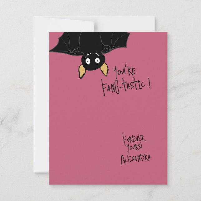Tarjeta Pequeña Funny Cute You’re Fangtastic Bat Pun  (Reverso)