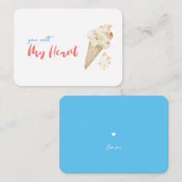 Tarjeta Pequeña Funny El día de San Valentín Ice Cream Chiste Tarj