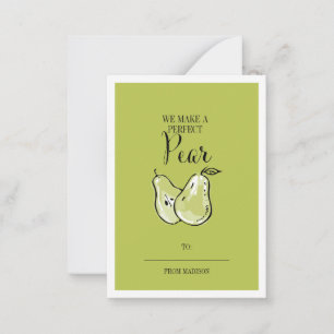 Tarjeta Pequeña Funny Fruit Pun Pear Classroom Card