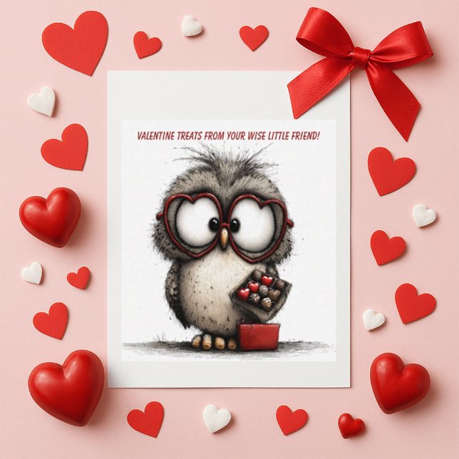 Tarjeta Pequeña Funny Owl Valentine Card (Subido por el creador)