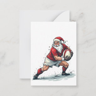 Tarjeta Pequeña Fútbol Fantasía de Navidad Jugando a Papá Noel