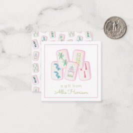 Tarjeta Pequeña Gabinete de mosaicos color agua rosa y verde de Ma