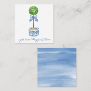 Tarjeta Pequeña Gabinete de regalo Chinoiserie Watercolor Bow Topi