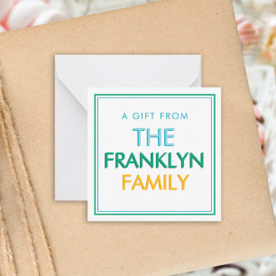Tarjeta Pequeña Gabinete de regalo de familia personalizada Green 