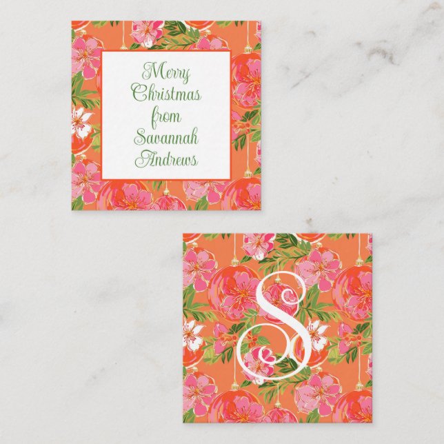 Tarjeta Pequeña Gabinete de regalo de Ornamentos de Navidad de Pal (Anverso / Reverso)