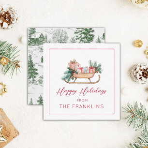 Tarjeta Pequeña Gabinete de regalo para Navidades personales Sleig