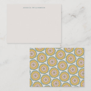 Tarjeta Pequeña Gabinete Retro Boho Floral Pastel Personalizado Re