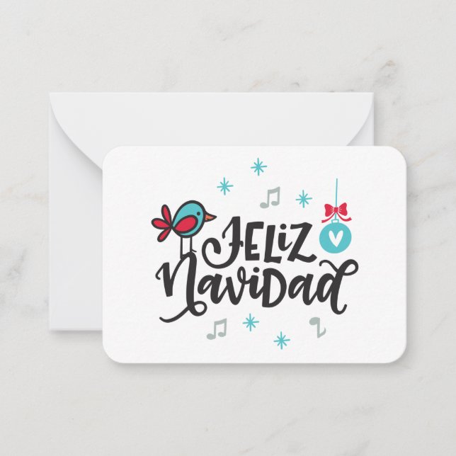 Tarjeta Pequeña Gabinetes de regalo Feliz Navidad (Anverso)