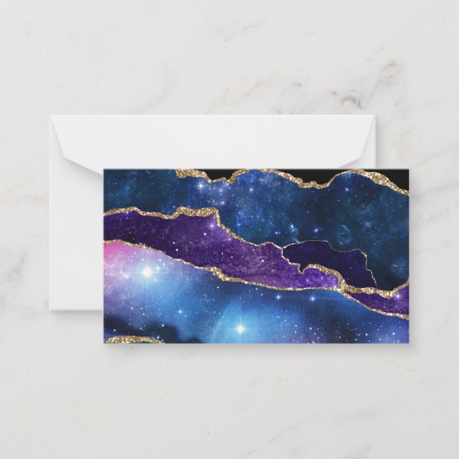 Tarjeta Pequeña Galaxia de piedra de Agate desangrada Estrellas br (Anverso)