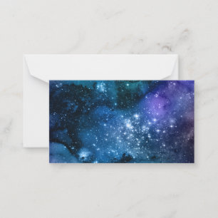 Tarjeta Pequeña Galaxia Púrpura Azul Espacio Cielo Nocturno Estrel
