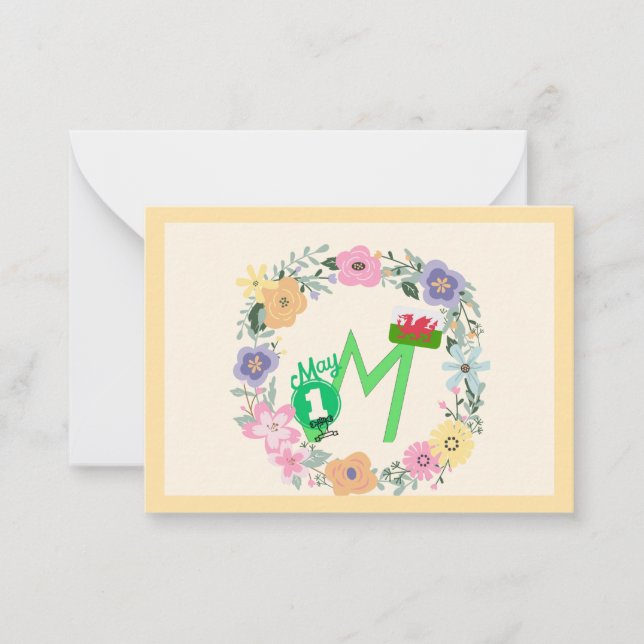 Tarjeta Pequeña Galés - May Day Gracias Cartas (Anverso)