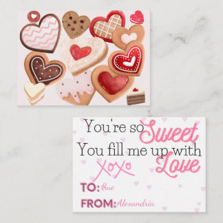 Tarjeta Pequeña Galletas del Corazón San Valentín para Niños en Cl