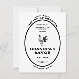 Tarjeta Pequeña Gallo Presumido Abuelo Sabor Apotecario Antiguo Vi