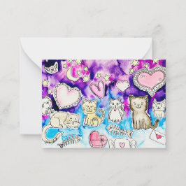 Tarjeta Pequeña Gatita Valentine