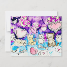 Tarjeta Pequeña Gatita Valentine