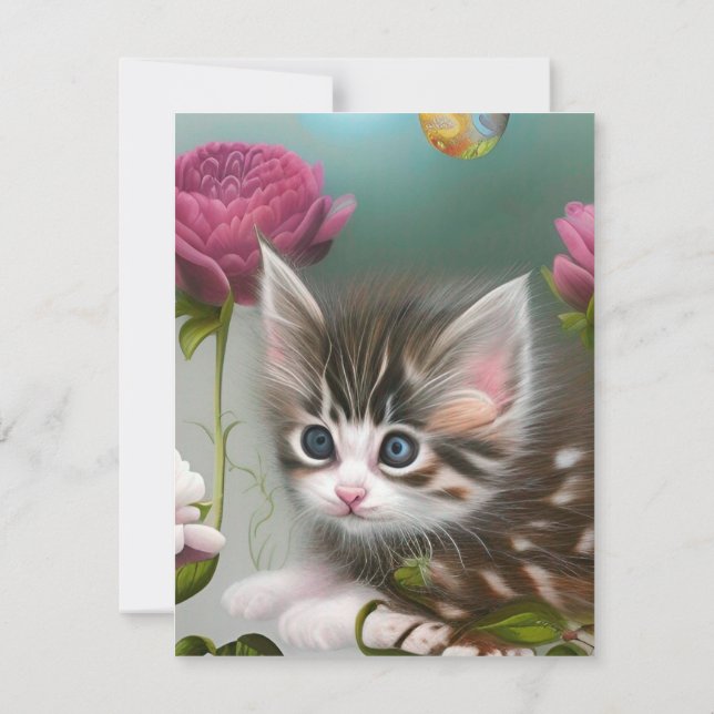 Tarjeta Pequeña Gatitos Adorables 4 (Reverso)