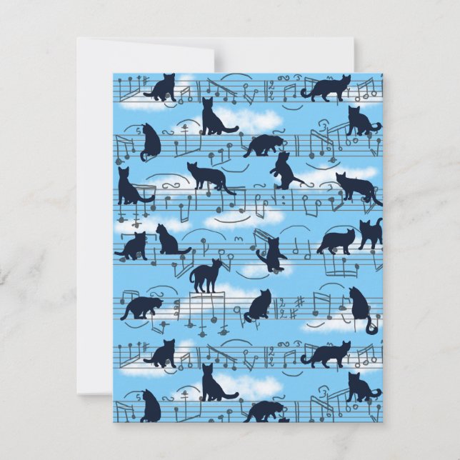 Tarjeta Pequeña gatitos musicales (Anverso)