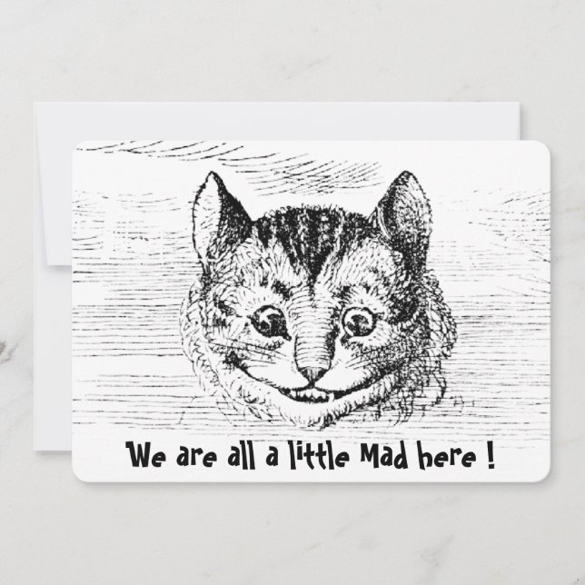 Tarjeta Pequeña Gato de Chesire - personaje de Alice In Wonderland (Anverso)