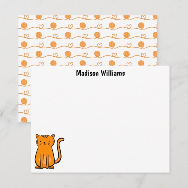 Tarjeta Pequeña Gato de Naranja cutáneo (Anverso / Reverso)