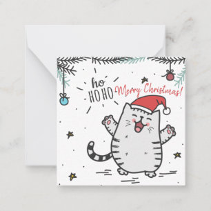 Tarjeta Pequeña Gato de Navidad