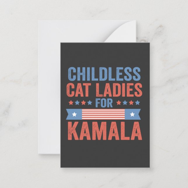 Tarjeta Pequeña Gato De Niños Para Kamala 2024 (Anverso)