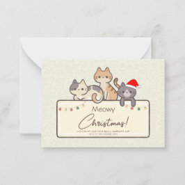 Tarjeta Pequeña Gato gracioso ama a los Navidades personalizados d