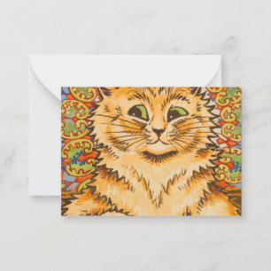 Tarjeta Pequeña Gato jugando un piano por Louis Wai